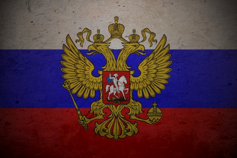 Российский флаг с гербом (3D)